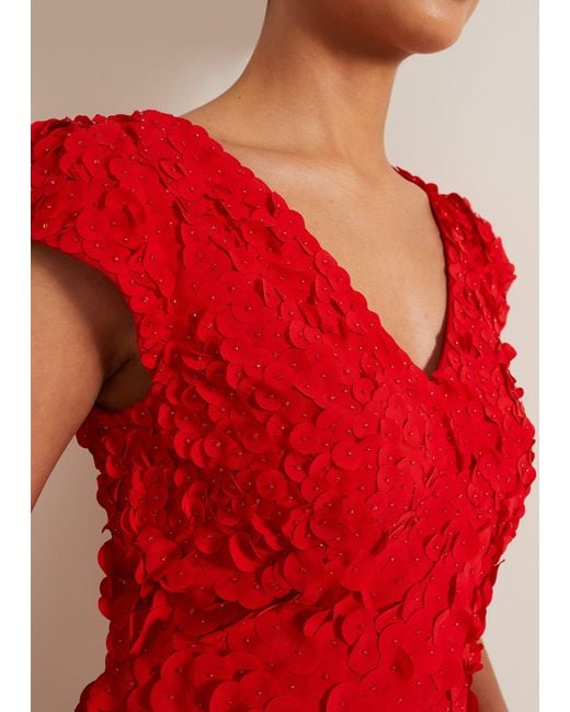 Phase Eight Red 's Charlene Ruffle Maxi Dress
