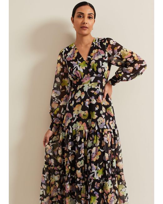 Phase Eight Natural 's Petite Sandra Floral Maxi Dress