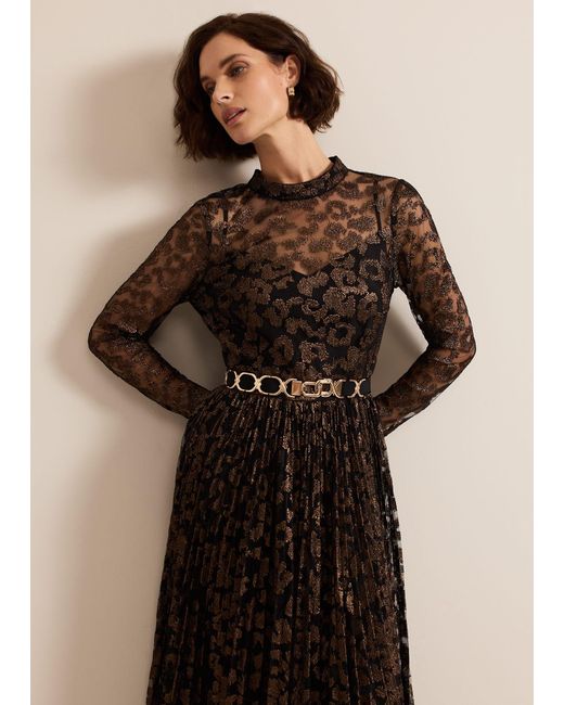 Phase Eight s Theodora Leopard Pleat Midi Dress in Natural Lyst UK