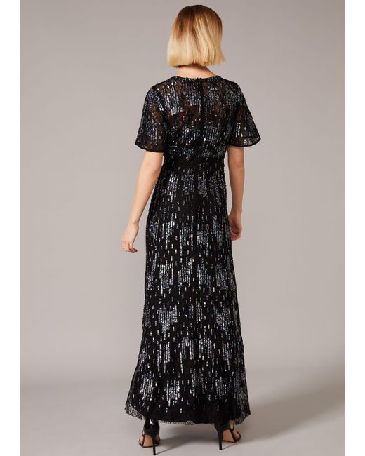 Phase Eight Black And Multi Clarabelle Sequin Embelished Maxi Dress