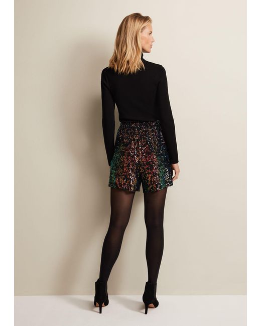 Phase Eight Natural Adina Sequin Shorts