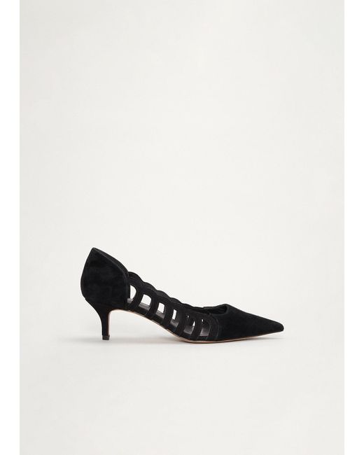 Phase Eight White Suede Court Shoe