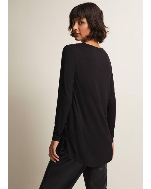 Phase Eight Black Alaina Longline Zip Detail Tunic