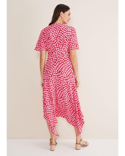 Phase Eight Pink Darcie Heart Midi Dress