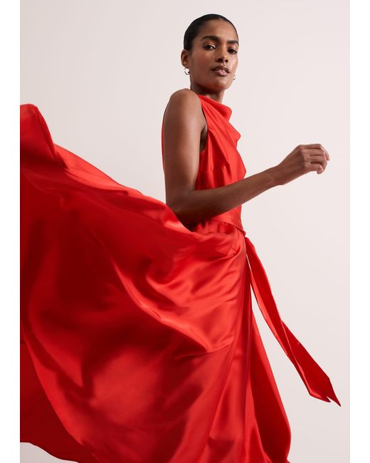 Phase Eight Red Jasleen Satin Dress