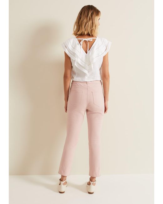 Phase Eight Natural Lindsey Cropped Straight Leg Jeans