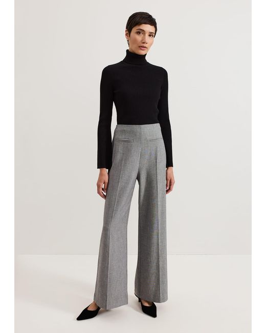 Phase Eight Natural Dilly Pleat Detail Wide Leg Trouser