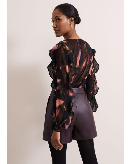 Phase Eight Black Cordelia Ruffle Blouse