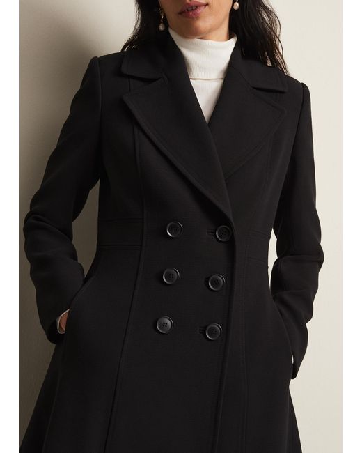 Phase Eight 's Sandra Black Long Smart Coat