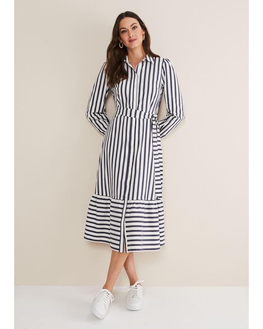 Phase Eight Multicolor Henley Striped Midaxi Dress