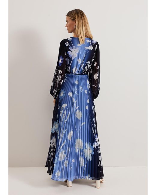 Phase Eight Blue Annie Floral Ombre Print Maxi