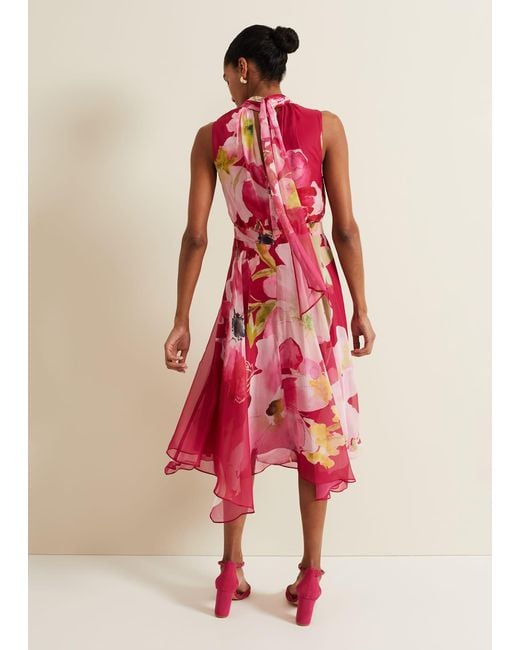 Phase Eight Red Lucinda Floral Midi Dress