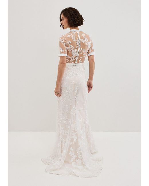 Phase Eight Multicolor Poppy Embroidered Wedding Dress