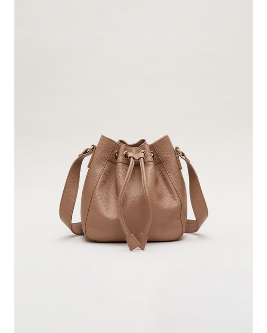 Phase Eight Brown Leather Bucket Bag