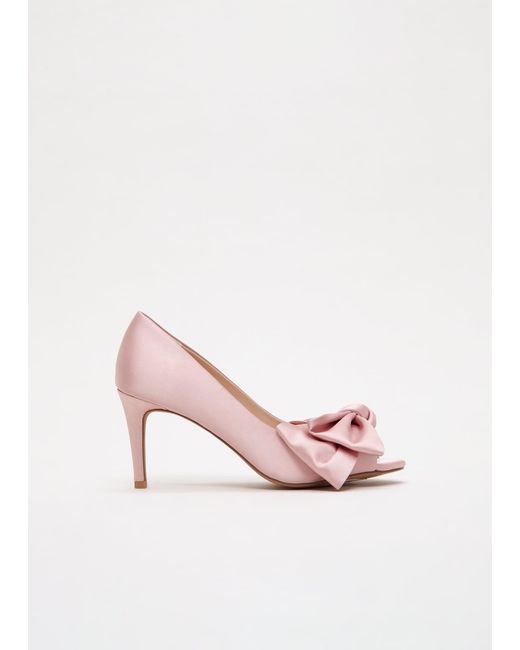 Phase Eight Pink Satin Peeptoe Court Shoes