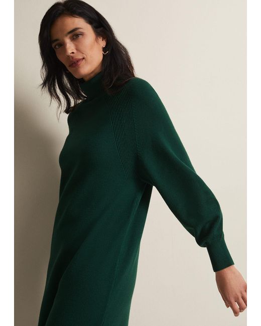 Phase Eight Green 's Ellie Chunky Knit Mini Dress