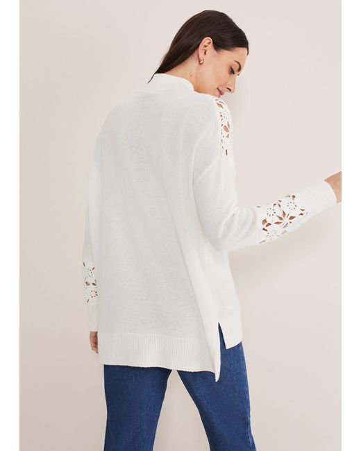Phase Eight Natural Adley Crochet Knit
