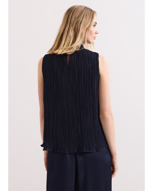 Phase Eight Blue Senga Plisse Top