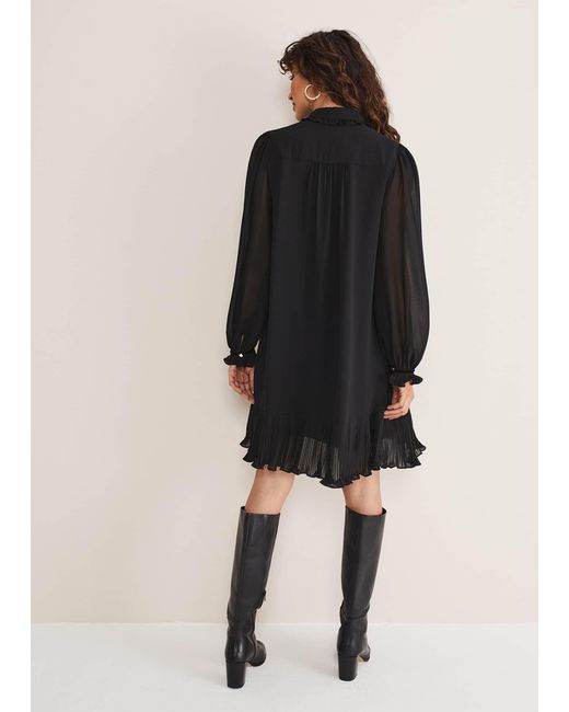 Phase Eight Black April Pleat Dress