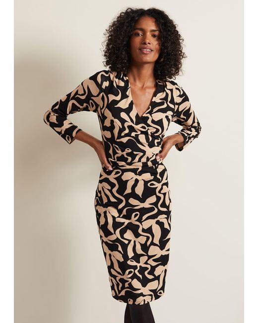 Phase Eight Multicolor Brooke Jersey Bow Bodycon Midi Dress