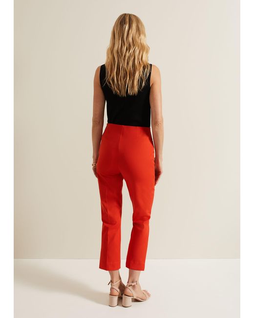 Phase Eight Red Miah Stretch Capri Trousers
