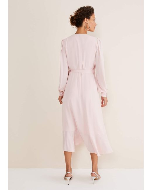 Phase Eight Pink Daisy Ruffle Midi Dress