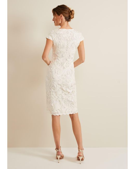 Phase Eight Natural Layton Tapework Mini Dress