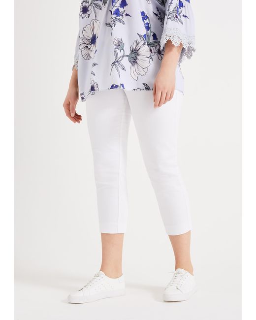 Phase Eight White Courtney Crop Trousers