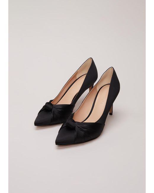 Phase Eight Black Satin Court Heels