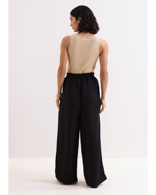 Phase Eight Blue Rowan Linen Blend Pull On Trousers