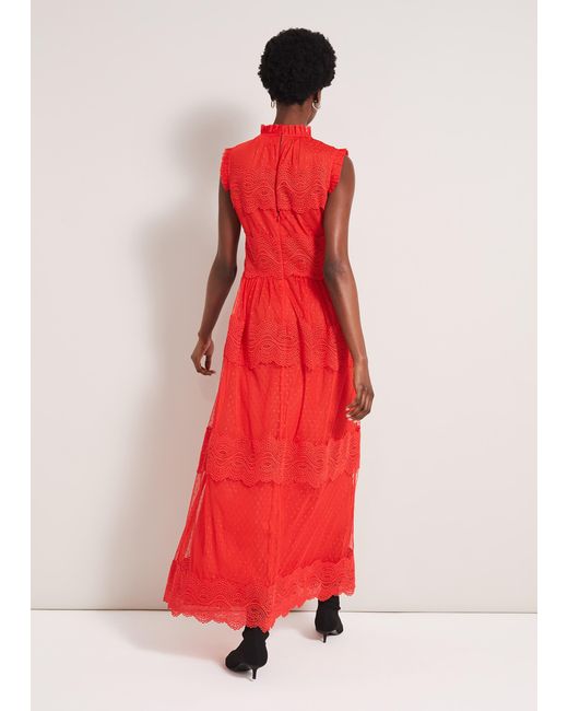 Phase Eight Red Darcie Lace Maxi Dress