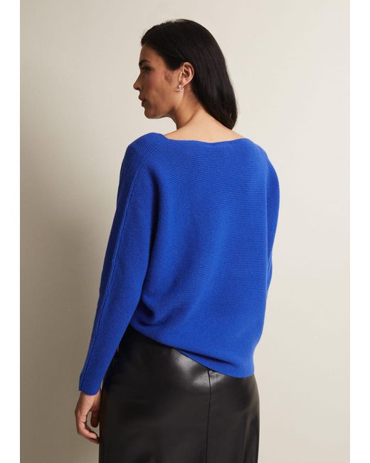 Phase Eight Blue Isabella Wool Cashmere Jumper