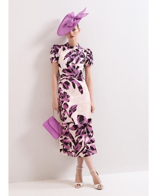 Phase Eight Pink Tilly Floral Midi Dress