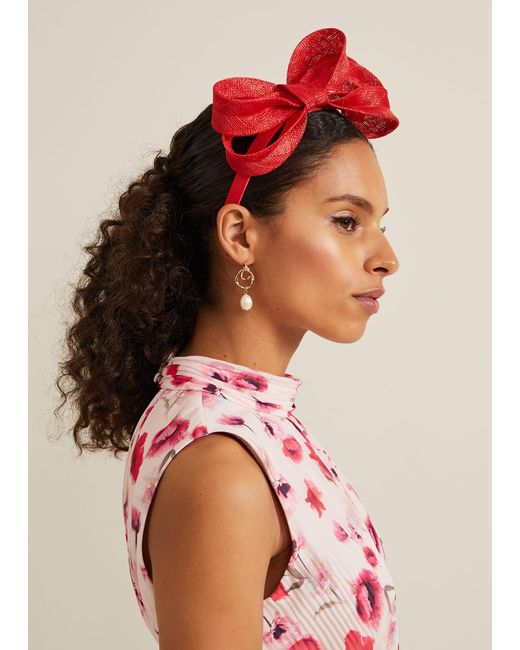Phase Eight Red 's Bow Twist Headband