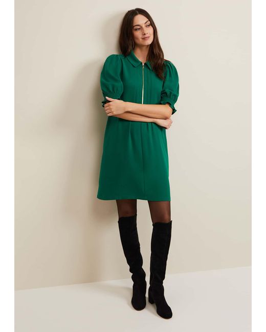 Phase Eight Green 's Candice Zip Swing Dress