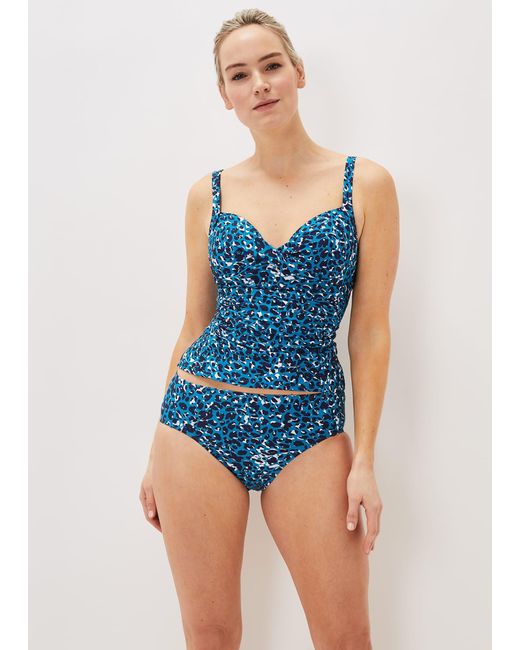 Phase Eight Blue Sara Animal Print Tankini Brief