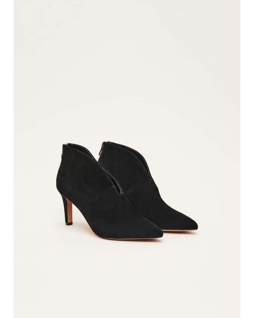 Phase Eight Black Cut Out Heeled Boots