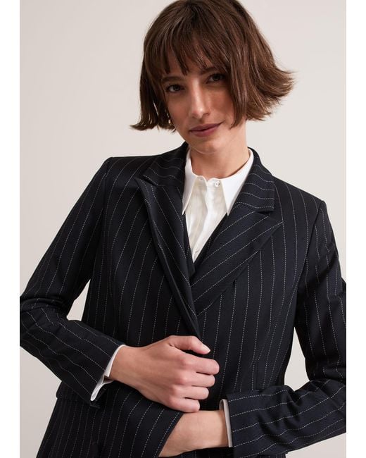 Phase Eight Blue Pia Pinstripe Blazer