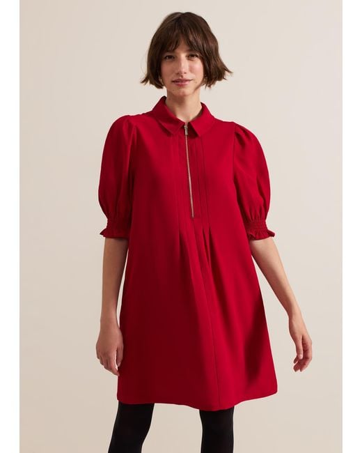 Phase Eight Red 's Candice Zip Mini Dress