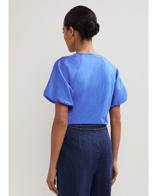 Phase Eight Blue Tate Puff Sleeve Top