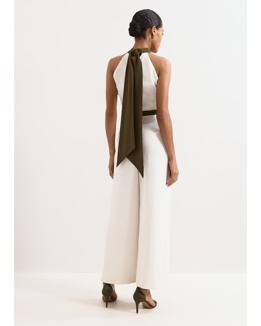 Phase Eight Natural Monica Halter Neck Jumpsuit