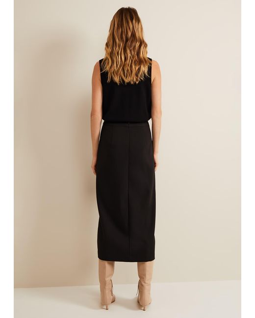 Phase Eight Natural 's Brynn Black Midi Suit Skirt