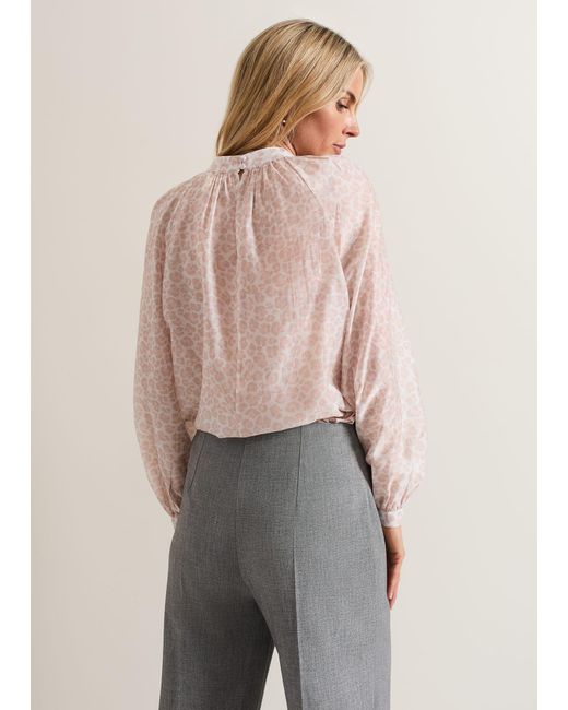 Phase Eight Pink Aila Animal Print Blouse