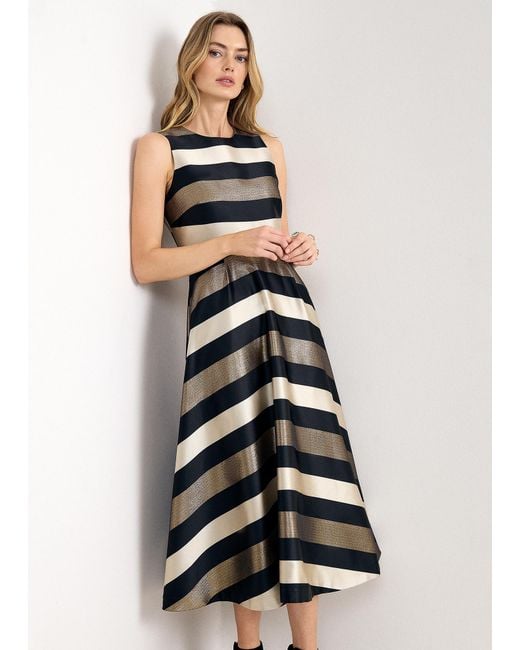 Phase Eight White Petite Delicia Fit And Flare Stripe Dress