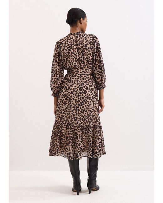 Phase Eight Brown Carra Leopard Midi Dress