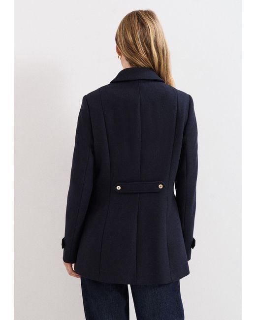 Phase Eight Blue Aurelie Wool Peacoat