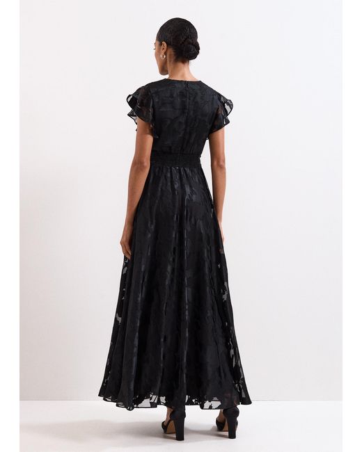 Phase Eight Black Liana Burnout Maxi Dress