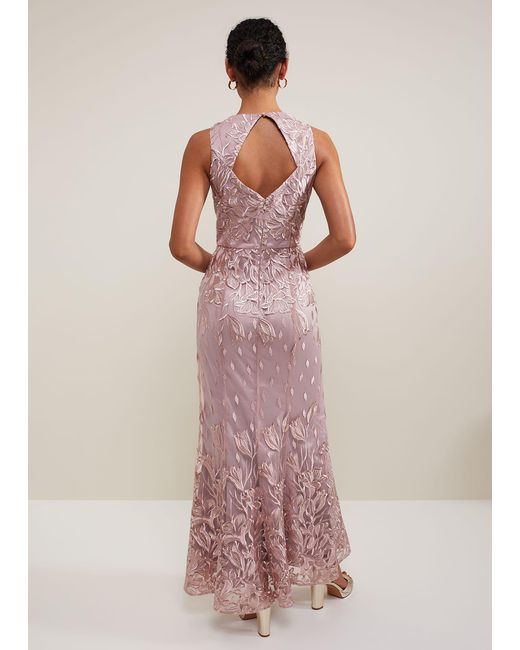 Phase Eight Pink Jaclyn Embroidered Maxi Dress