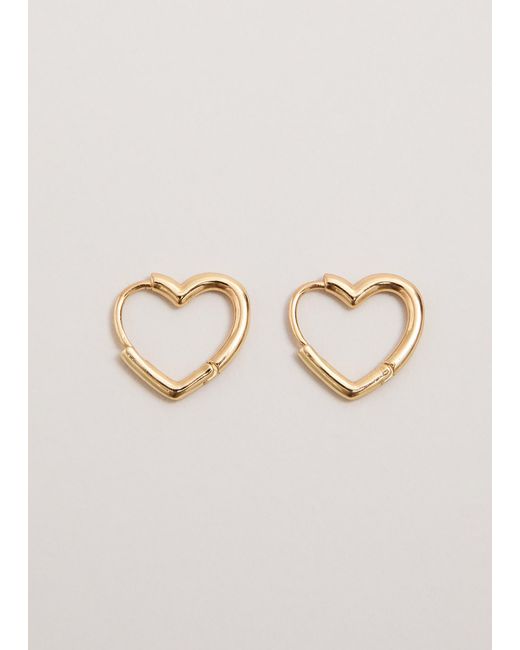 Phase Eight Natural Mini Heart Hoop Earrings