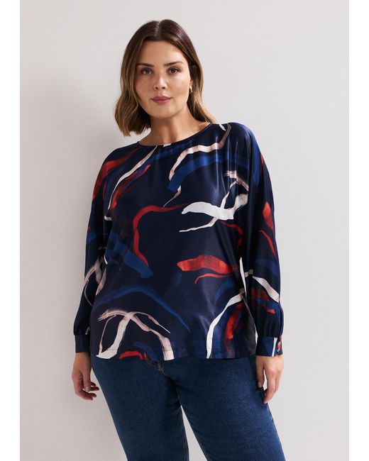Phase Eight Blue Alora Abstract Print Top